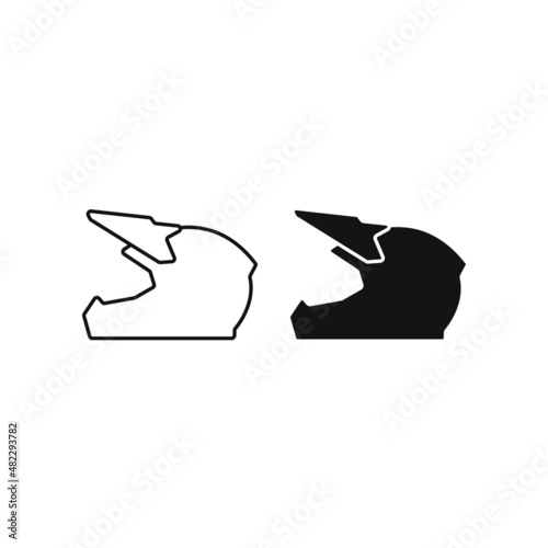 Motocross helmet icon vector illustration