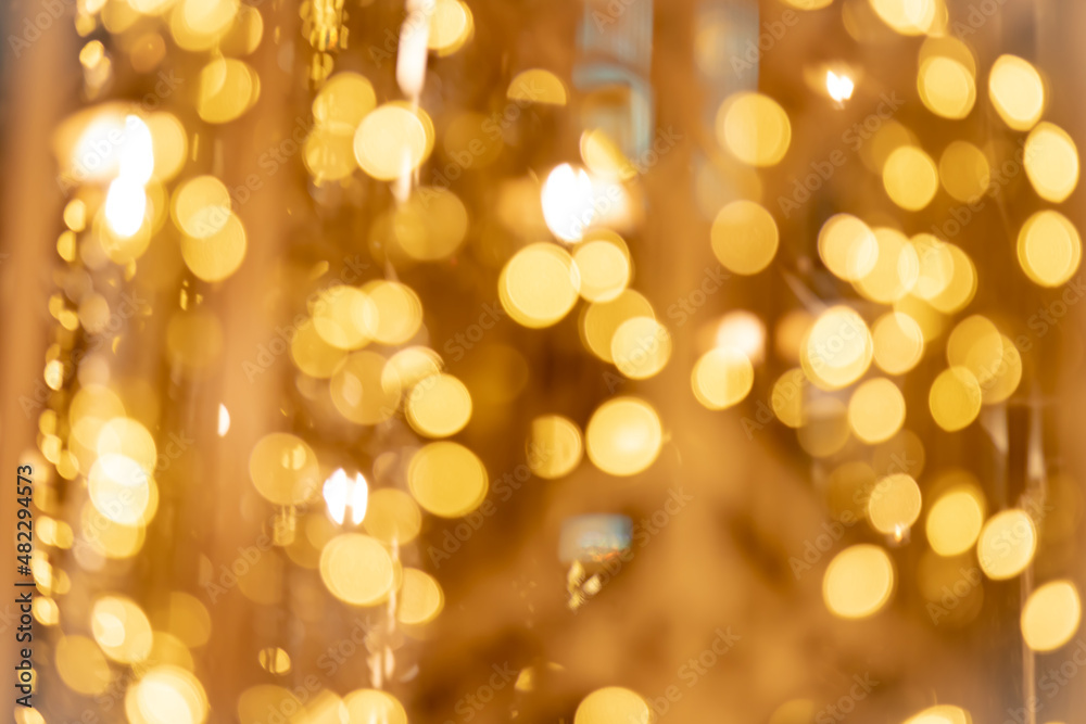 Abstract gold bokeh from light