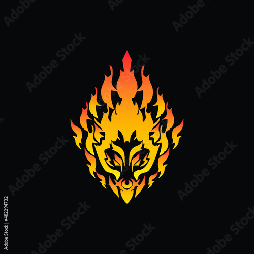 About Fire Wolf Logo Burning Flame Graphic

