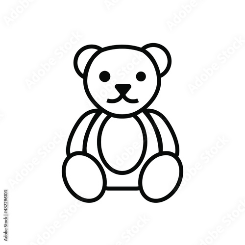 Bear doll icon outline flat design vector. Teddy bear icon outline
