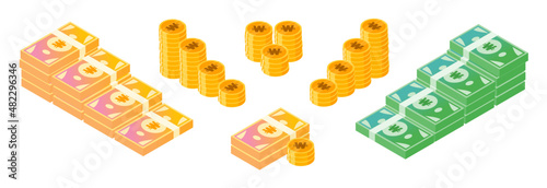 Korean Won Money and Coin Bundle Set