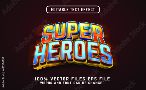 super heroes 3d text effect premium vectors