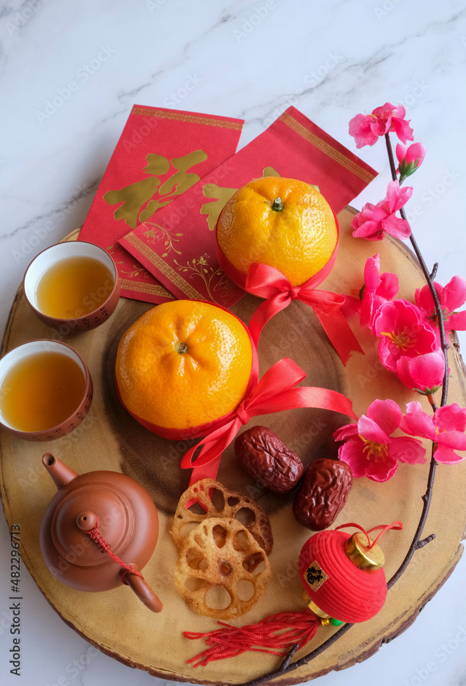 Popular Chinese New Year decorations and titbits. Symbolic and