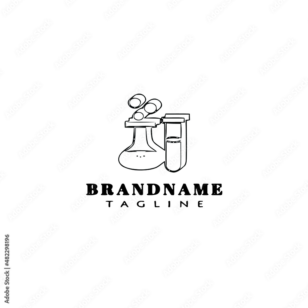 erlenmeyer cartoon logo template icon design black isolated vector cute erlenmeyer cartoon logo template icon design black isolated vector cute