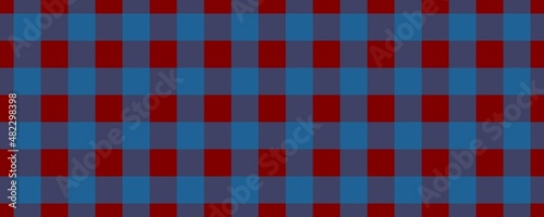 Banner, plaid pattern. Maroon on Blue color. Tablecloth pattern. Texture. Seamless classic pattern background.