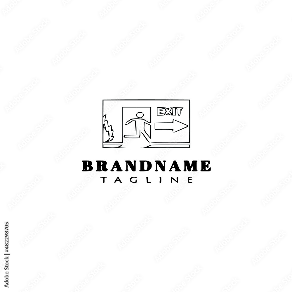 exit logo cartoon template black icon vector illustration exit logo cartoon template black icon vector illustration