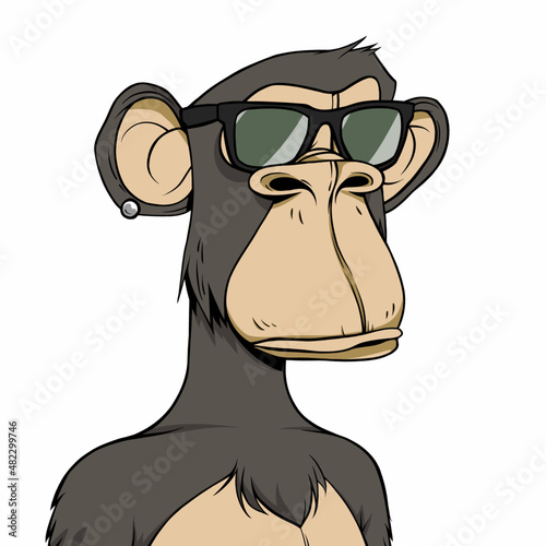 NFT monkey with glasses © Nhan
