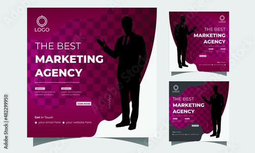 Digital marketing agency and business social media with the Instagram post design template,
Minimalist gradient color Social medial post, Holiday, travel, business agency
Instagram stories and post