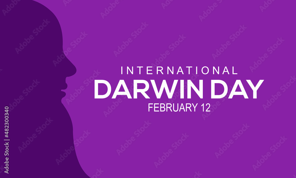 Darwin day. Holiday celebration vector background for banner, card, poster, background.
