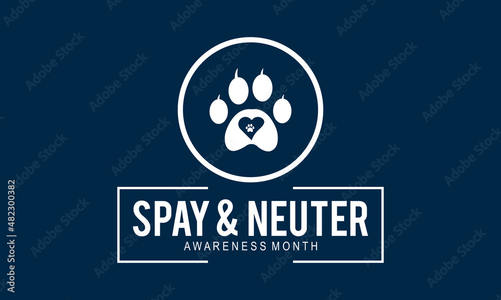 Spay and Neuter awareness month. Vector template for banner, card, poster, background. Stock