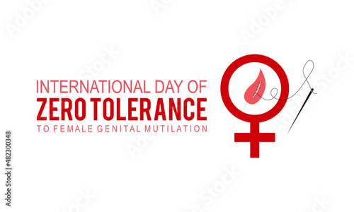 International day of zero tolerance to female genital mutilation. Genital mutilation concept vector template for banner, card, poster, background.