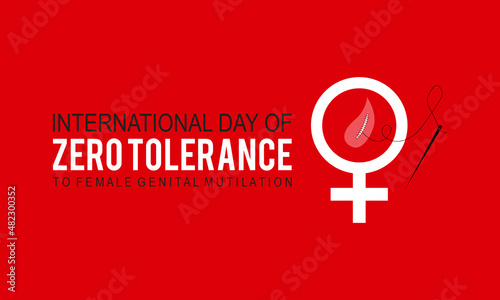 International day of zero tolerance to female genital mutilation. Genital mutilation concept vector template for banner, card, poster, background.