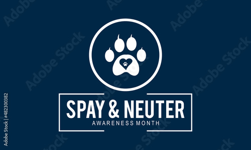 Spay and Neuter awareness month. Vector template for banner, card, poster, background. photo