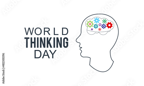 Wallpaper Mural World Thinking Day. Creative concept vector template for banner, card, poster, background. Torontodigital.ca