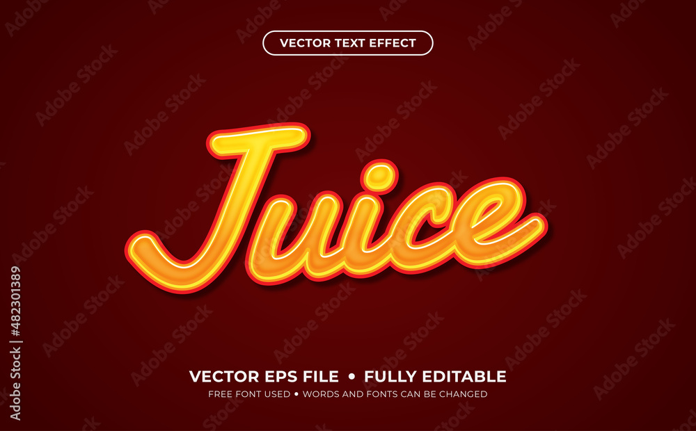 Orange Juice Editable Vector Text Effect. Orange Juice Editable Vector Text Effect.