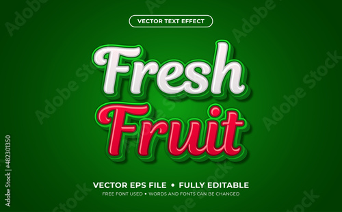 Fresh Fruit Editable Vector Text Effect.