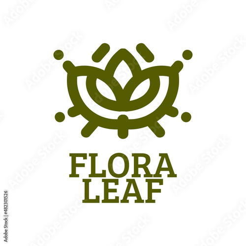 flora leaf flower Green nature logo concept design illustration