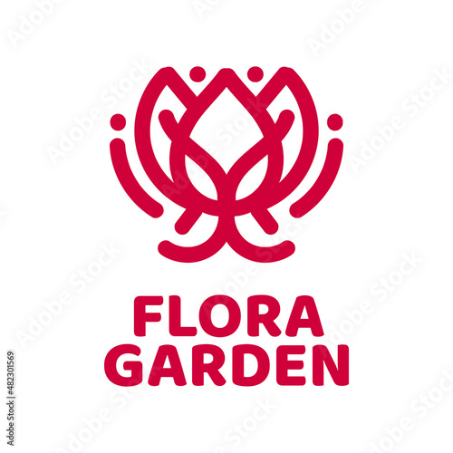 flora flower garden nature logo concept design illustration
