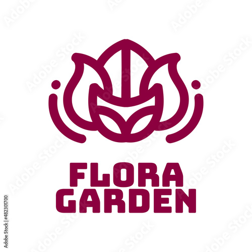 flora flower garden nature logo concept design illustration
