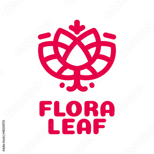 flora leaf flower Green nature logo concept design illustration