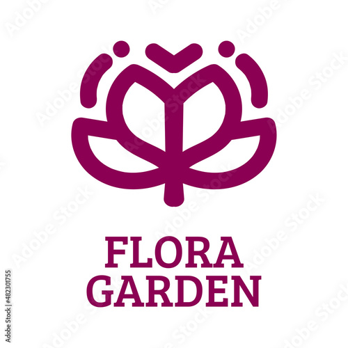 flora flower garden nature logo concept design illustration