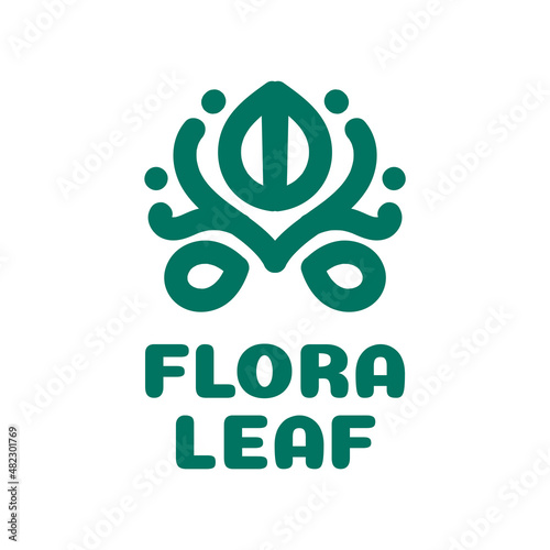 flora leaf flower Green nature logo concept design illustration