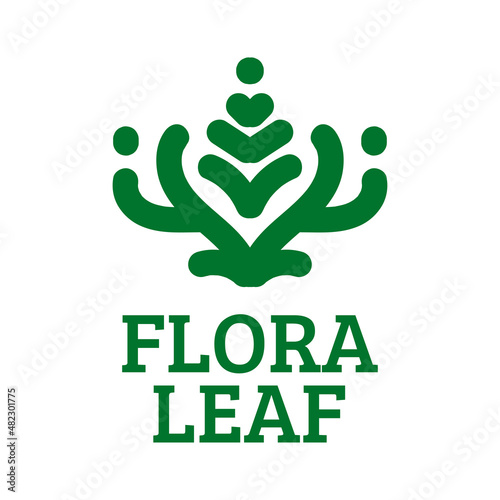 flora leaf flower Green nature logo concept design illustration