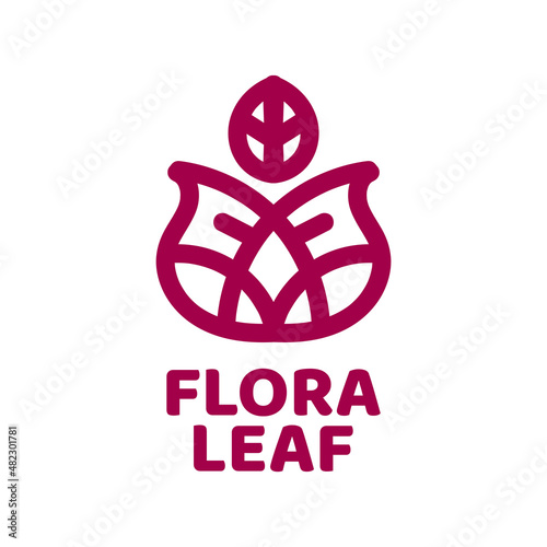 flora leaf flower Green nature logo concept design illustration