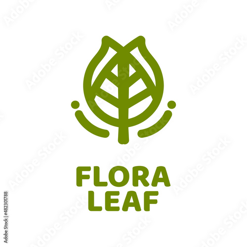 flora leaf flower Green nature logo concept design illustration