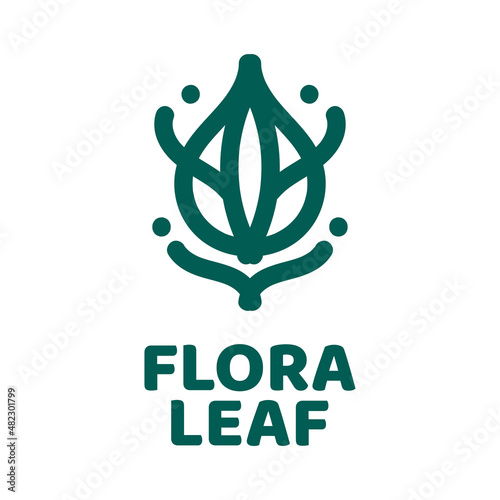 flora leaf flower Green nature logo concept design illustration