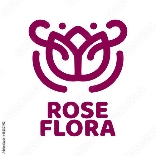 rose flora flower nature logo concept design illustration