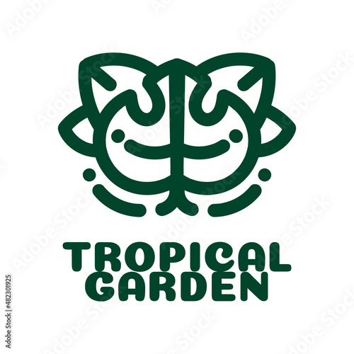 tropical garden Green nature logo concept design illustration