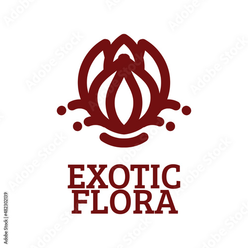 exotic flora flower nature logo concept design illustration