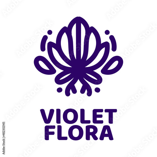 violet flora flower nature logo concept design illustration