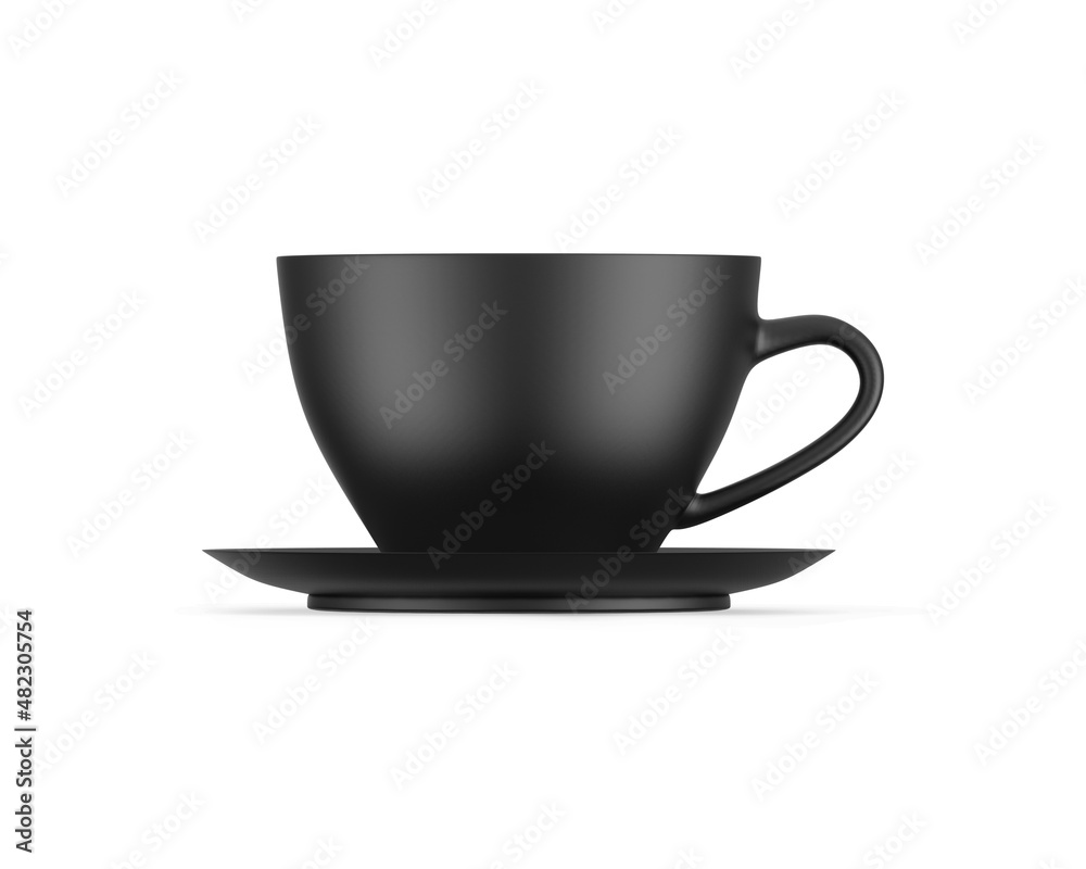 Black tea cup mockup on a white background, 3d illustration Black tea cup mockup on a white background, 3d illustration