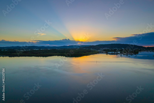 Fototapeta Naklejka Na Ścianę i Meble -  Sunrise waterscape over the bay