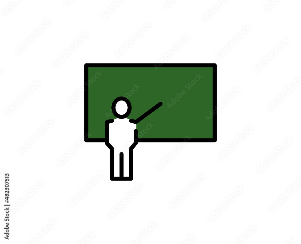 School board line icon. High quality outline symbol for web design or mobile app. Thin line sign for design logo. Color outline pictogram on white background School board line icon. High quality outline symbol for web design or mobile app. Thin line sign for design logo. Color outline pictogram on white background