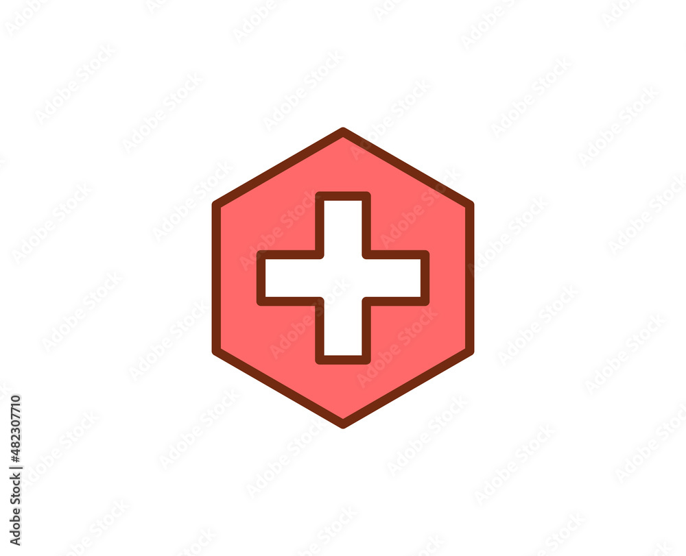 Cross flat icon. Thin line signs for design logo, visit card, etc. Single high-quality outline symbol for web design or mobile app. Medical outline pictogram. Cross flat icon. Thin line signs for design logo, visit card, etc. Single high-quality outline symbol for web design or mobile app. Medical outline pictogram.