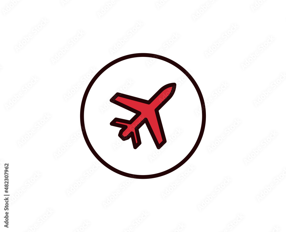 Plane line icon. Vector symbol in trendy flat style on white background. Travel sing for design. Plane line icon. Vector symbol in trendy flat style on white background. Travel sing for design.