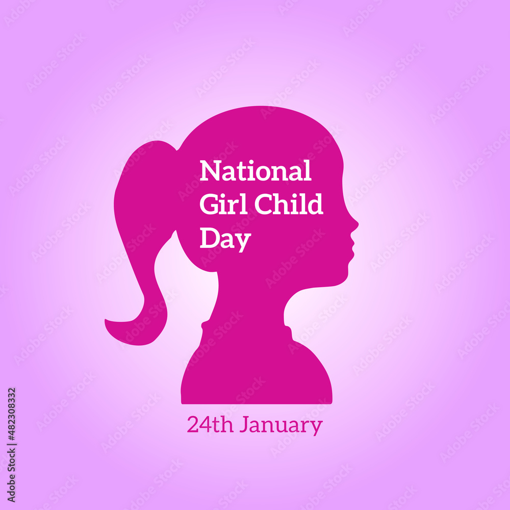 National girl child day concept illustration. National girl child day concept illustration.