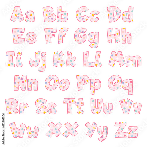 Pink Polka Dot Alphabet for Kids