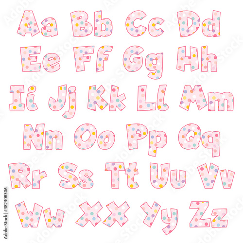 Pink Polka Dot Alphabet for Kids