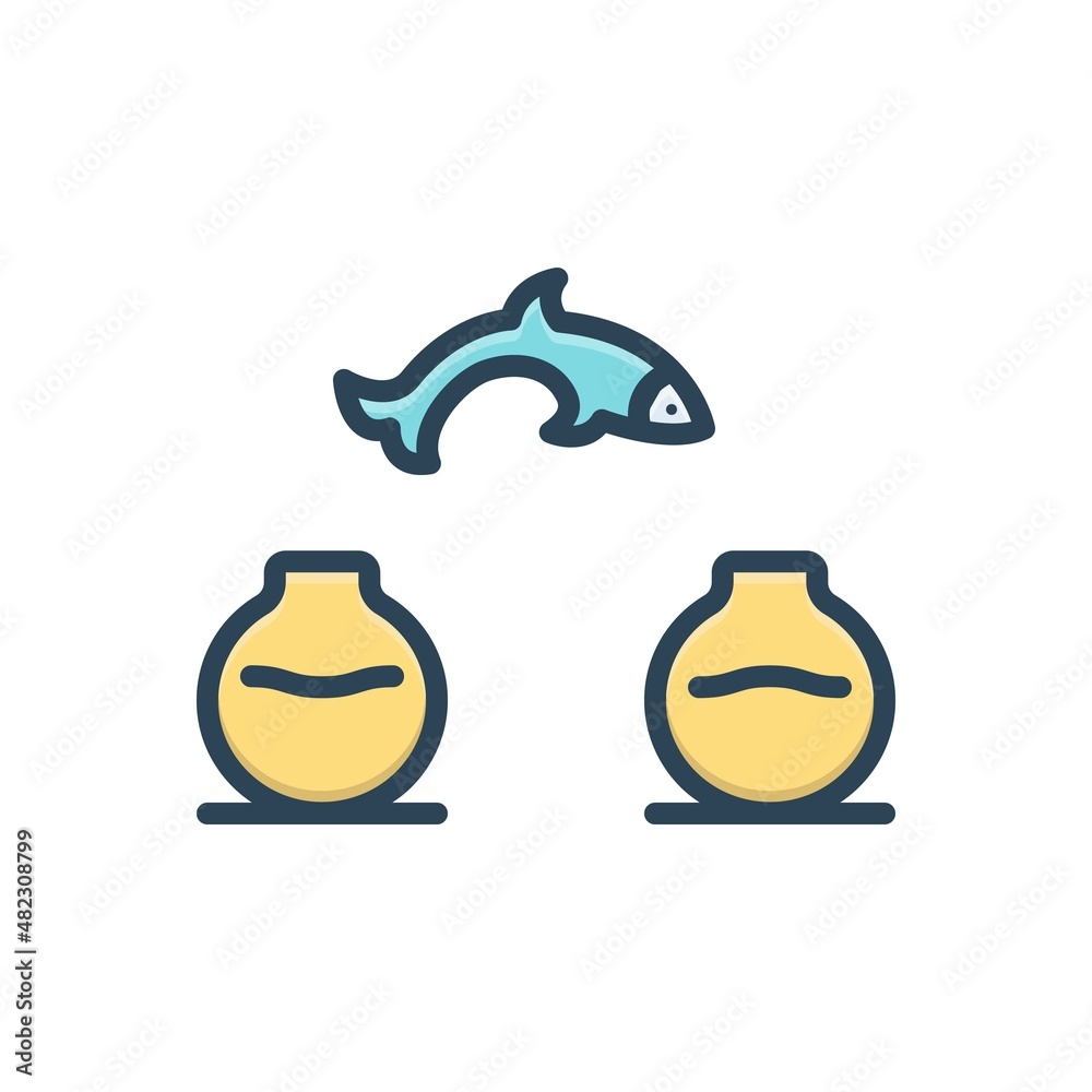 Fototapeta premium Color illustration icon for shift