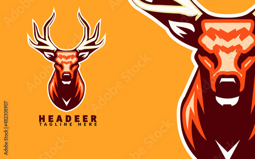 head deer illustration ready eps 10 format  photo