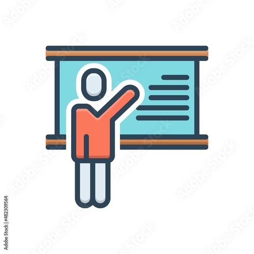 Color illustration icon for teacher