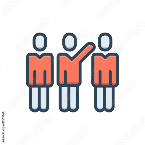 Color illustration icon for willing