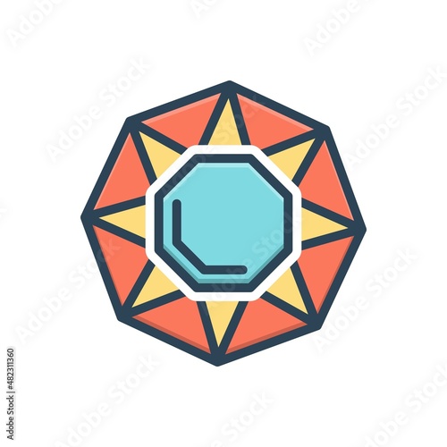 Color illustration icon for jade