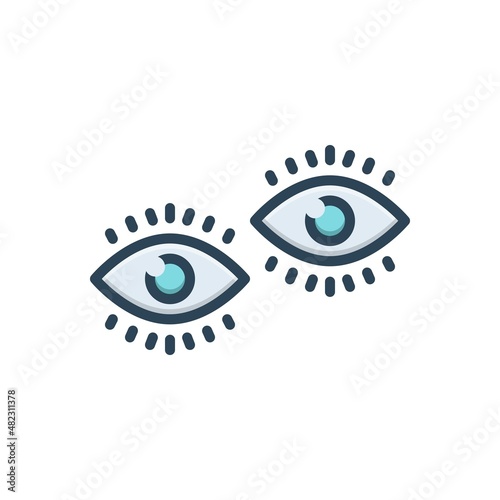 Color illustration icon for eyes