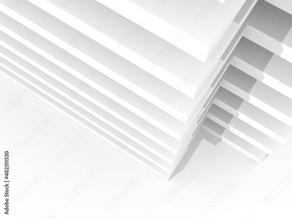 Obraz premium Abstract architectural background, white parametric 3d model