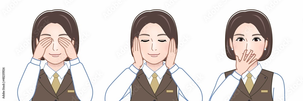 耳をふさいでいる人